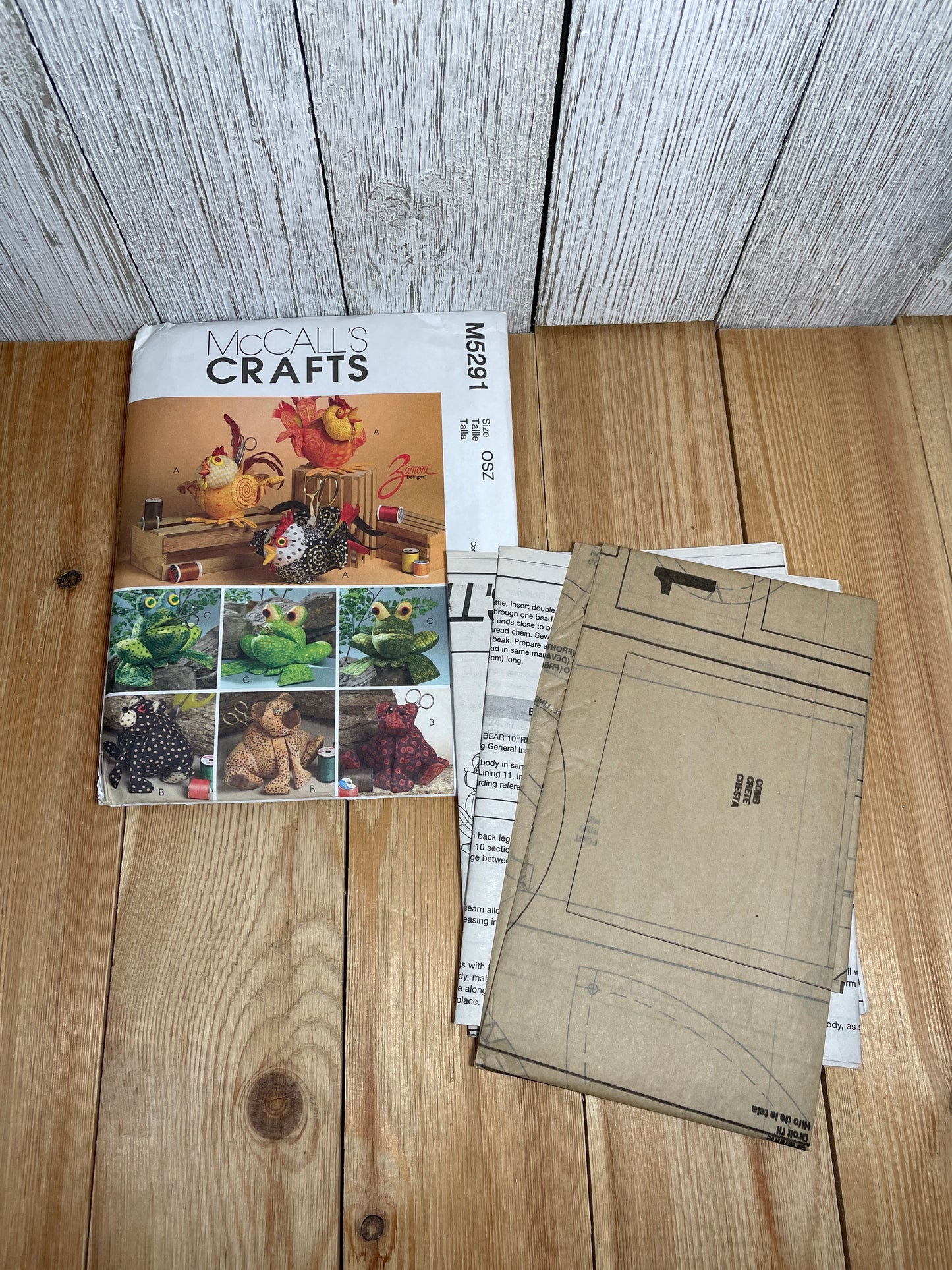McCall's Crafts M5291 Chicken, Frog, Bed Sewing Caddies Scissor Holders Pattern UNCUT FF