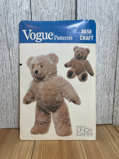 Vogue Craft 8658 8659 Linda Carr 23" Tall Stuffed Bear and Wardrobe Pattern UNCUT FF (U PIC Pattern)