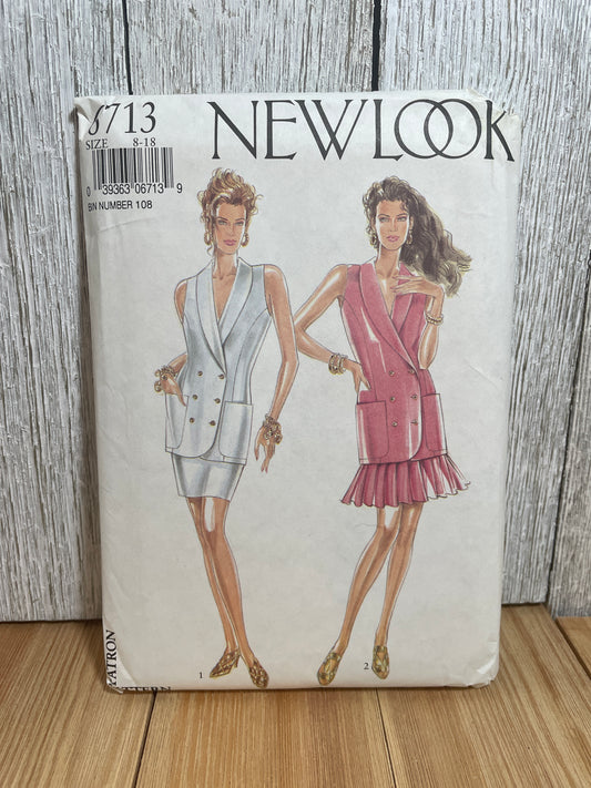 New Look 6713 Jacket Dress Pencil Skirt Pleated Skirt Pattern Size 8-18 UNCUT FF