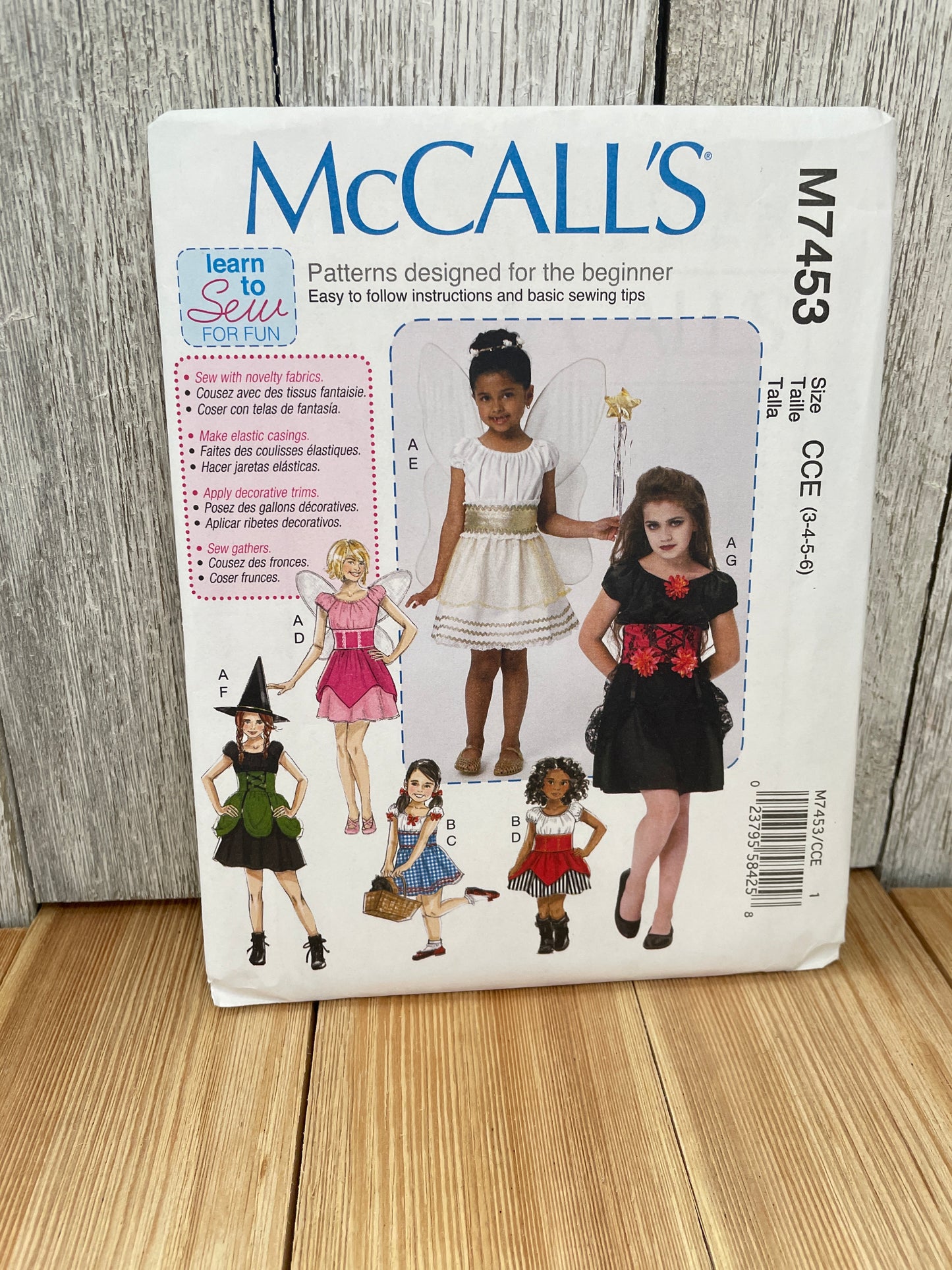 McCall's M7453 Child Size 3-6 Fairytale Angel Halloween Costume Uncut FF Sewing Pattern