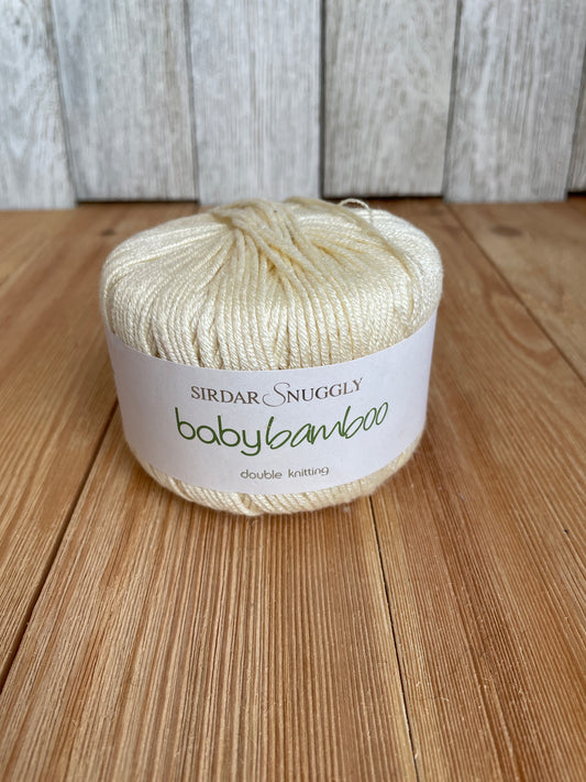 Sirdar Snuggly Baby Bamboo Dk Bamboo Wool Yarn 50g SH145 Cream one skein