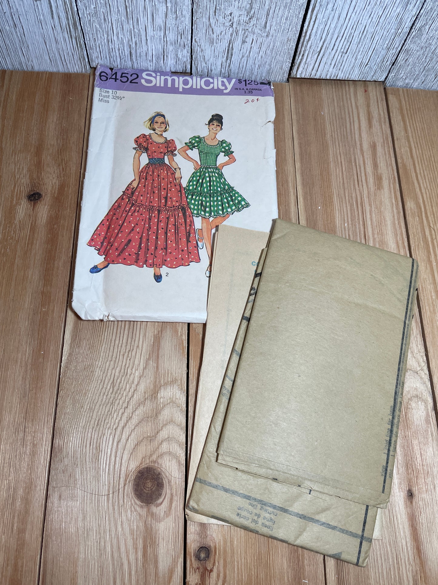 Simplicity 6452 Tiered Prairie Dress Pattern Size 10 Uncut FF