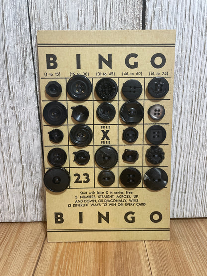Vintage Button Lot on Bingo Card U PICK Antique Quirky Cute