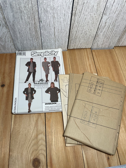 Simplicity 8450 Women Pull-On Pants and Skirt Dress and Top Sizes 22W-26W JIFFY WARDROBE Uncut FF Sewing Pattern