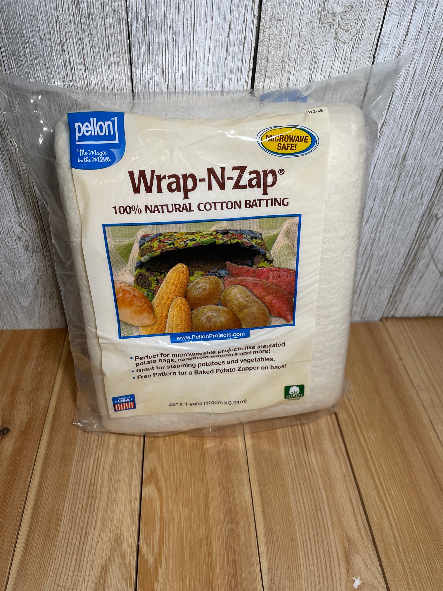 Cotton Batting Warm and Natural Wrap N Zap 45"x60" NEW (U PIC STYLE)