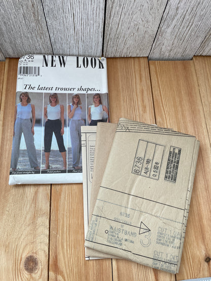 New Look 6736 Misses Pleated Pants Size 8-18 Sewing Pattern FF Uncut