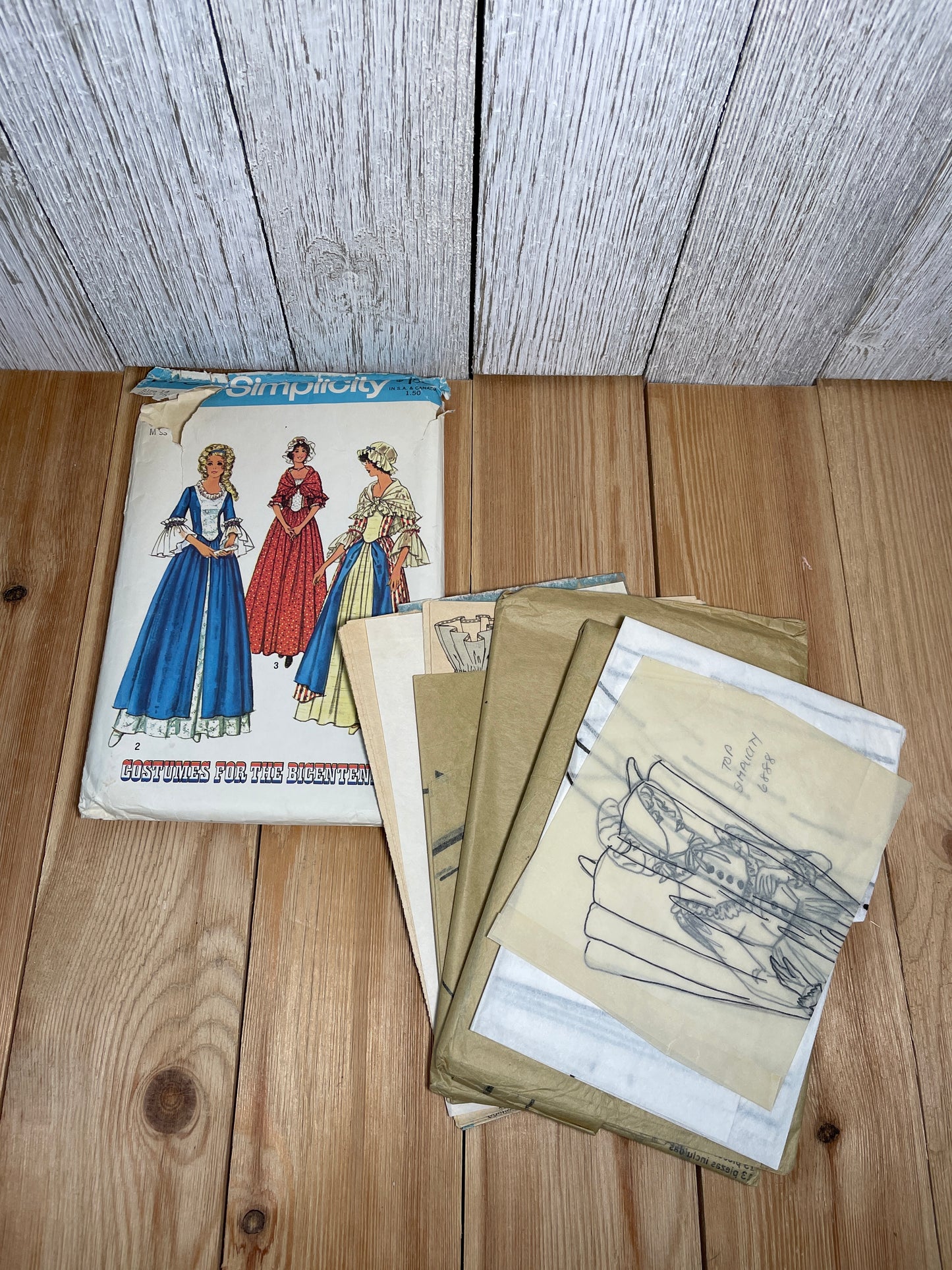 Simplicity 6787 Bicentennial Costume Including Cap, Flared Skirt, Shawl and Top Size 14 Pattern UNCUT FF Halloween Costume