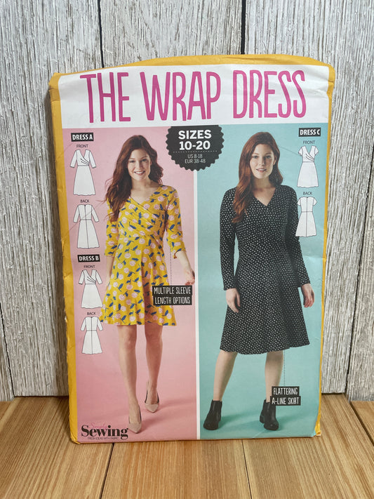 Simply Sewing the Wrap Dress Pattern A Line Multiple Sleeve Lengths Size 8-18 UNCUT FF Sealed
