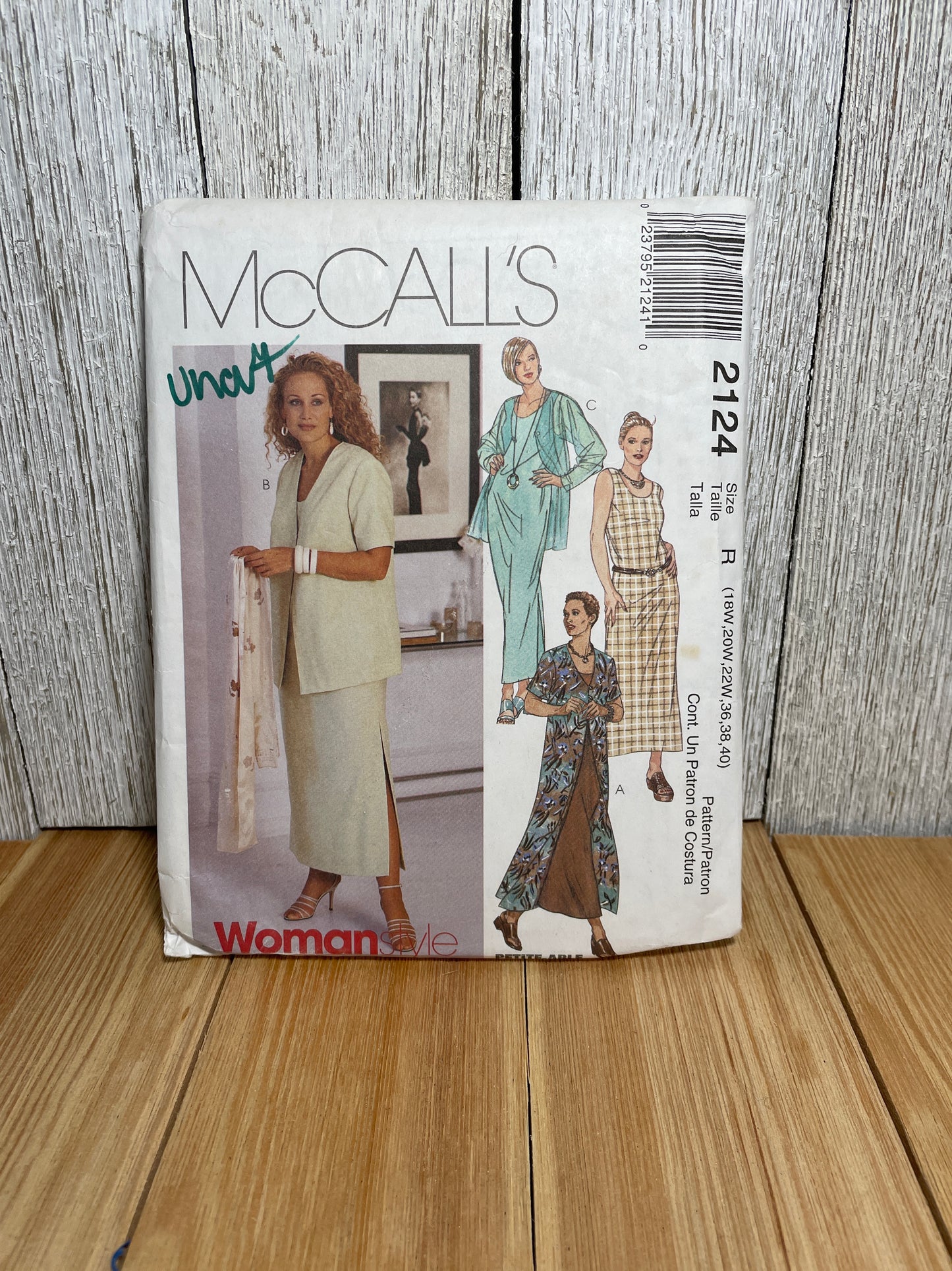 McCall's 2124 Dress Jacket Duster Skirt with Slit Size 18W-40 Pattern Uncut FF