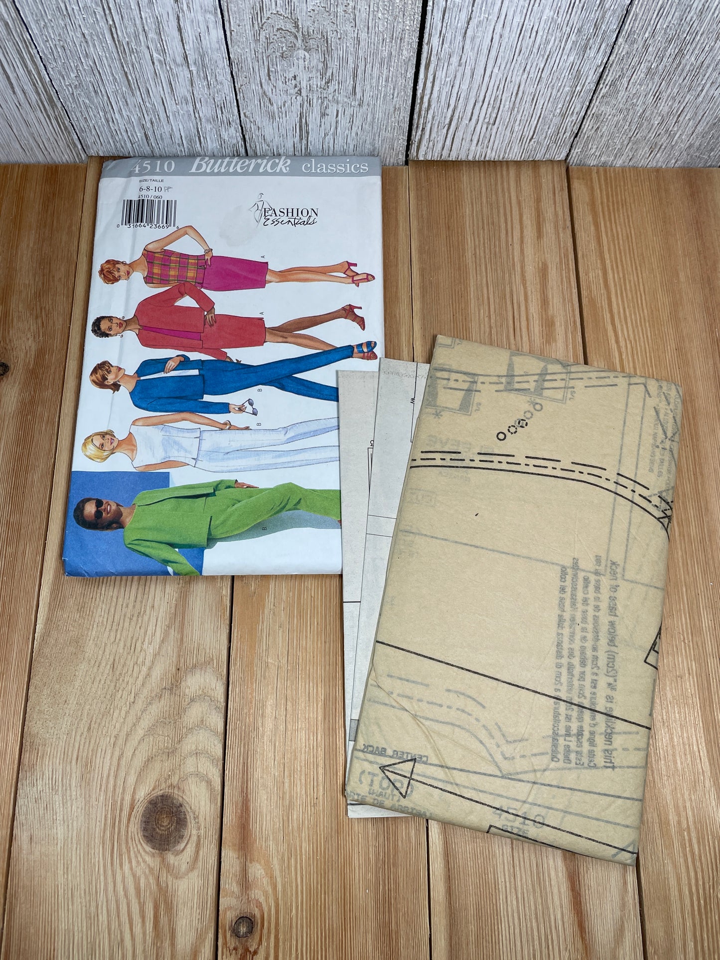 Butterick 4510 Petite Jacket, Top, Skirt Three Piece Suit Size 6-10 Pattern Uncut FF