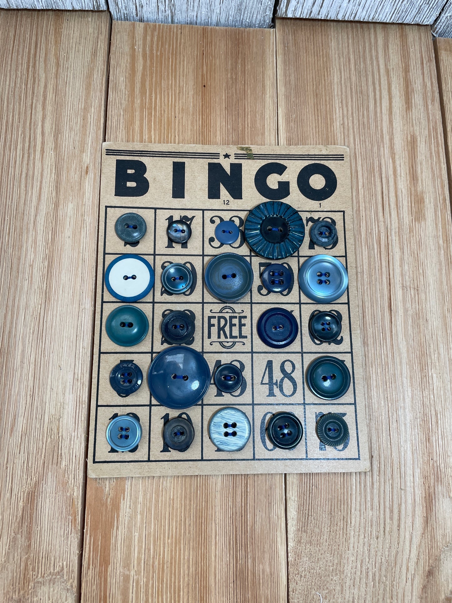 Vintage Button Lot on Bingo Card U PICK Antique Quirky Cute