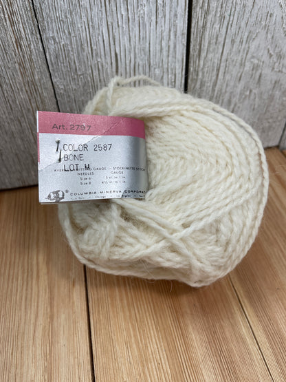 Columbia Minerva Alpaca and Nylon Yarn Bone White 2587 Dye lot M