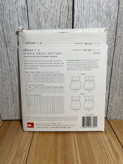 Oliver + S Girls Child Dress and Shorts Physical Pattern (U PIC Pattern) UNCUT FACTORY FOLDED Oliver and S