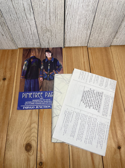 Indygo Junction Inc Pinetree Parka IJ451 Recycled Jeans Coat with Pockets Button Up Pattern S-XL UNCUT FF