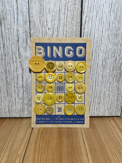 Vintage Button Lot on Bingo Card U PICK Antique Quirky Cute