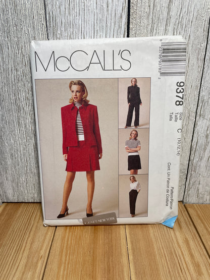 McCall's 9378 Misses Career Jacket, Pants, Skirt, Blouse Size 10-14 Uncut FF Sewing Pattern