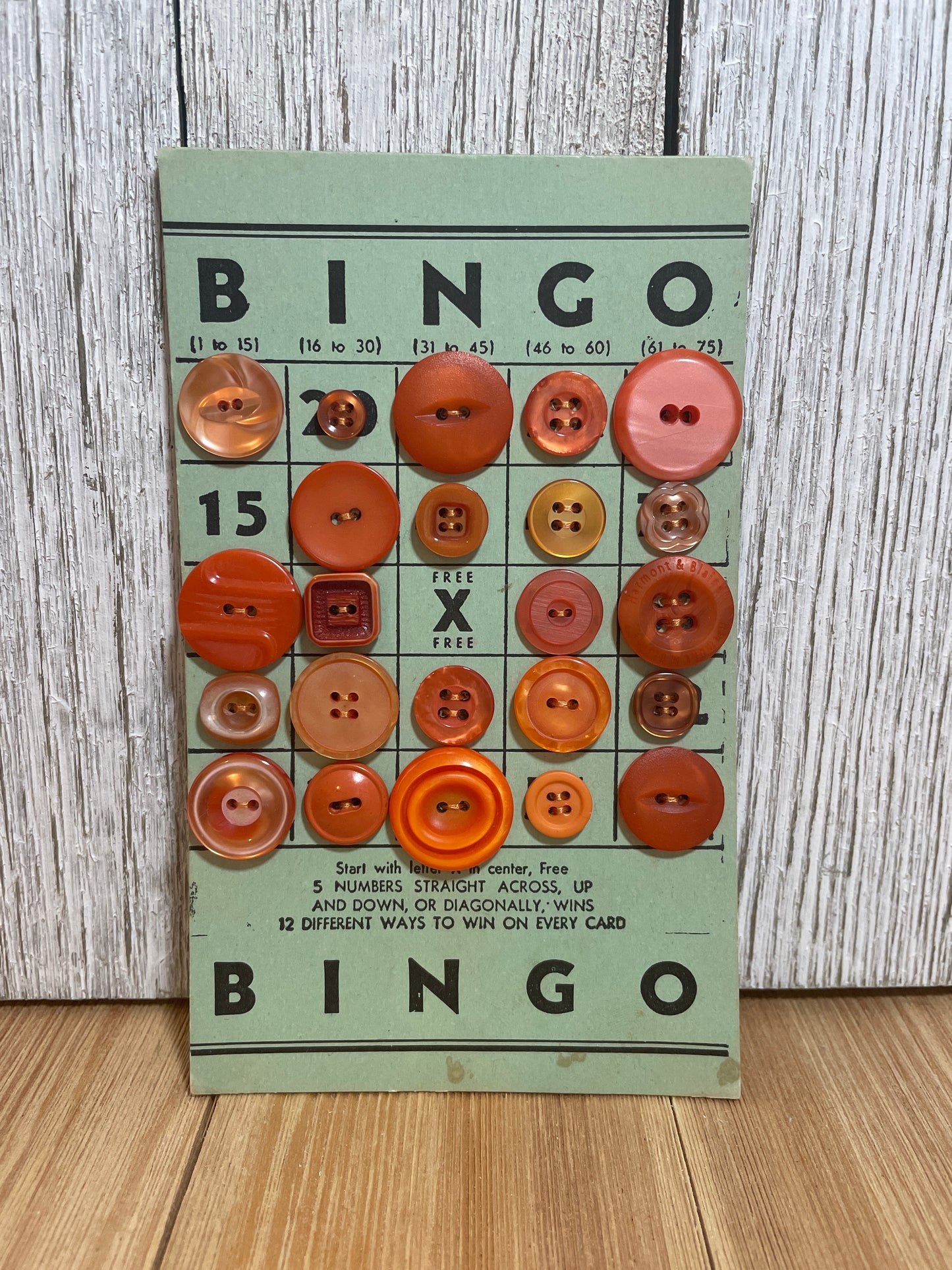 Vintage Button Lot on Bingo Card U PICK Antique Quirky Cute
