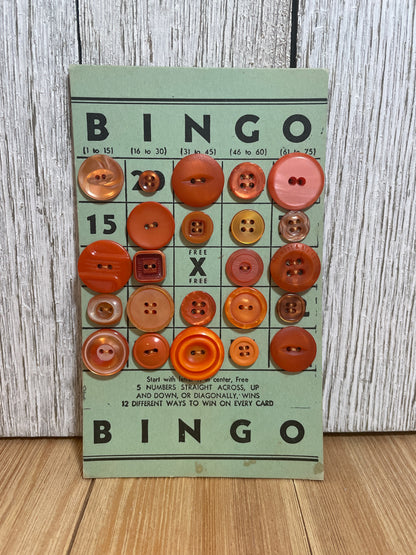 Vintage Button Lot on Bingo Card U PICK Antique Quirky Cute