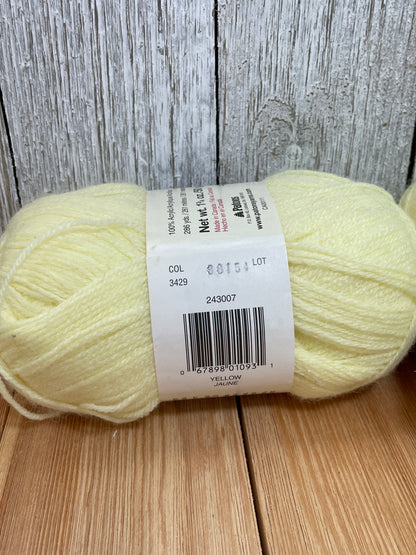Patons Beehive Baby Yarn Yellow Acrylic 2 Skein Bundle