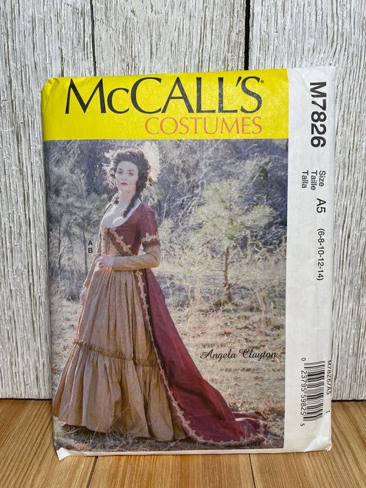 McCall's M7826 Renaissance Gown Costume Pattern Size 6-14 UNCUT FF Halloween