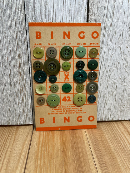 Vintage Button Lot on Bingo Card U PICK Antique Quirky Cute