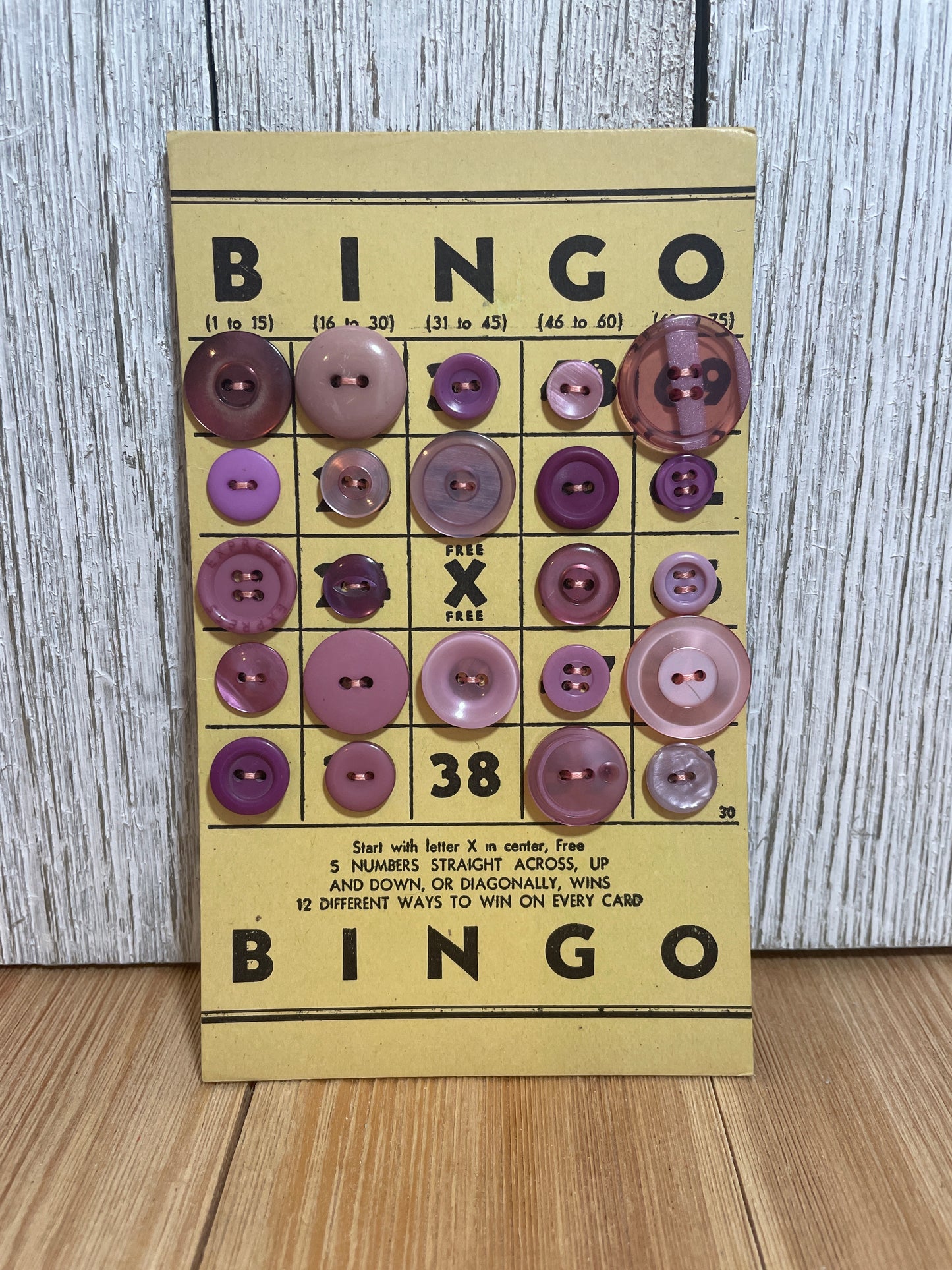 Vintage Button Lot on Bingo Card U PICK Antique Quirky Cute