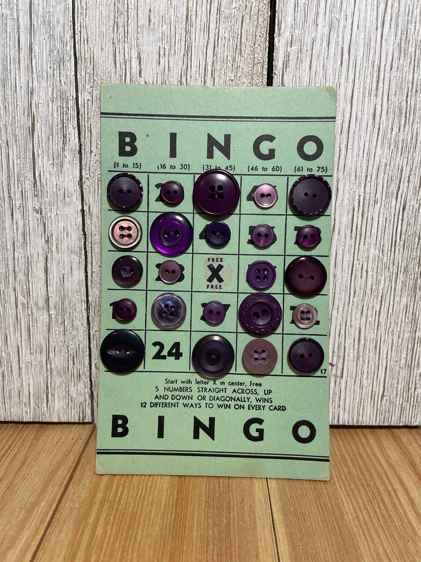 Vintage Button Lot on Bingo Card U PICK Antique Quirky Cute