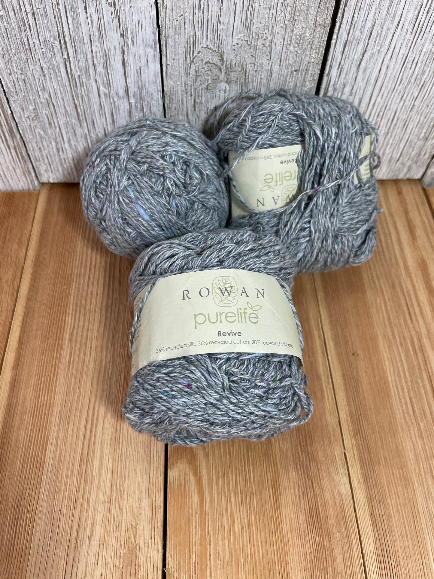 Rowan Purelife Revive Recycled Yarn Dark Grey Marble 3 Skein Bundle