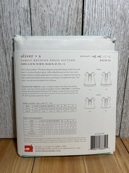 Oliver + S Girls Child Dress and Shorts Physical Pattern (U PIC Pattern) UNCUT FACTORY FOLDED Oliver and S