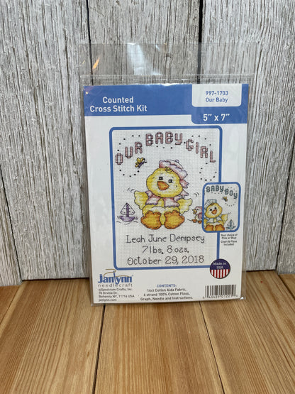 Janlynn Our Baby Counted Cross Stitch Kit 997-1703 Newborn Record