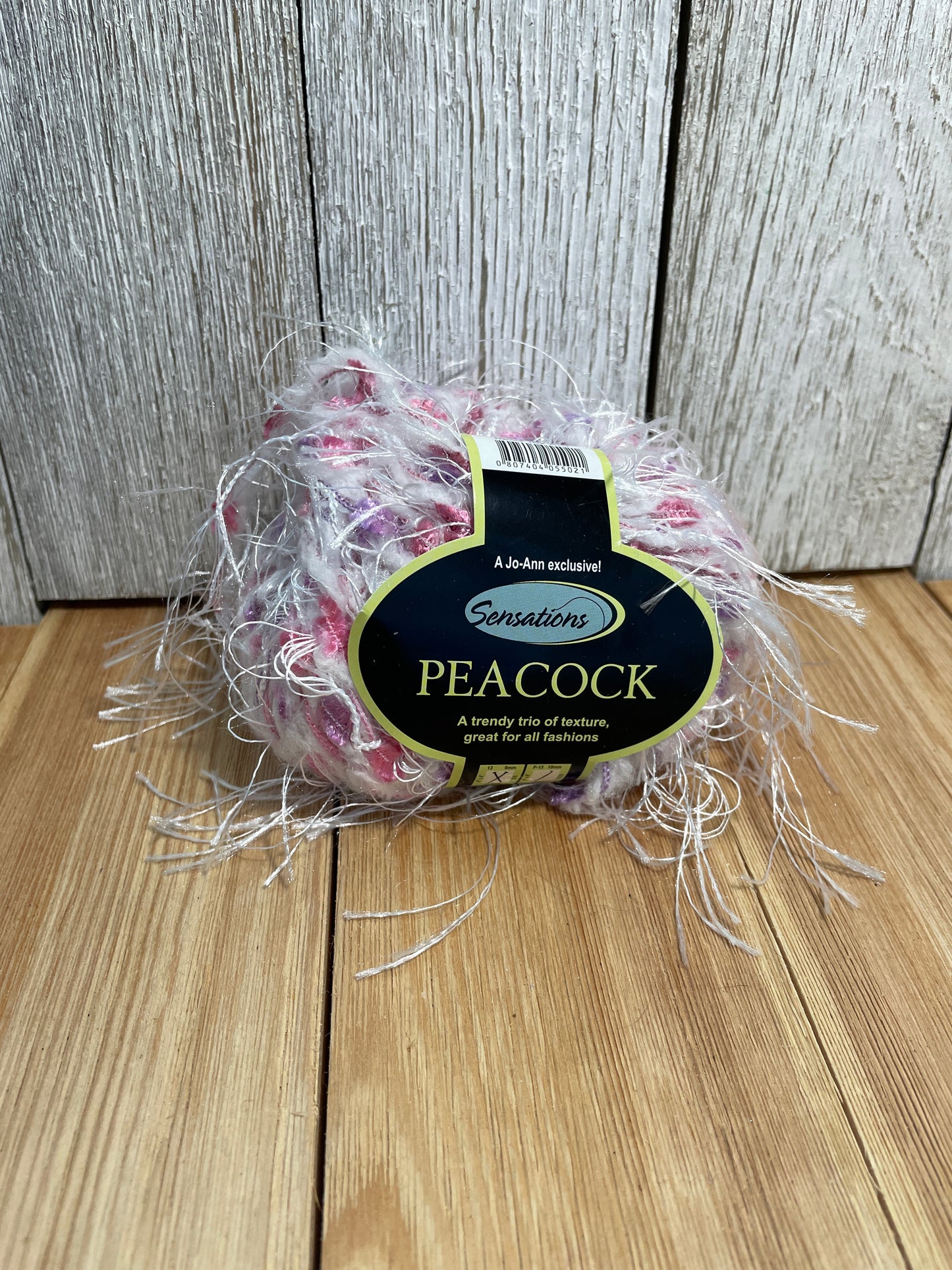 Joann Sensations Peacock White Full Skein Fuzzy Cocoon Yarn