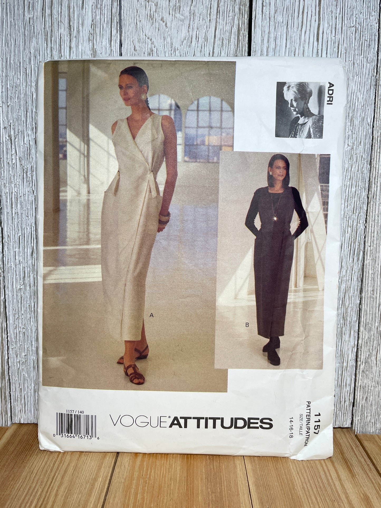 Vogue 1157 Loose Fitting Wrap Dress with Ties V Neck Size 14-18 Pattern UNCUT FF