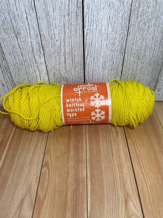 Vintage Jack Frost Rad Lemon Yarn Worsted Acrylic Full Skein