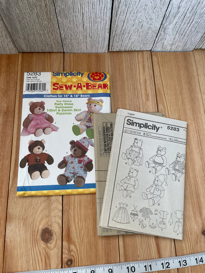 Simplicity Sew a Bear Build a Bear Clothes Pattern UNCUT FF