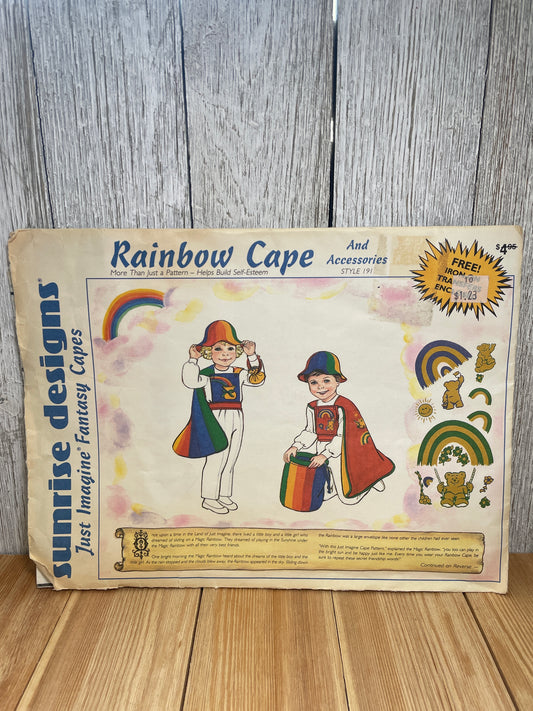 Sunrise Designs Rainbow Cape and Accessories Pattern Style 191 Fantasy Capes UNCUT FF