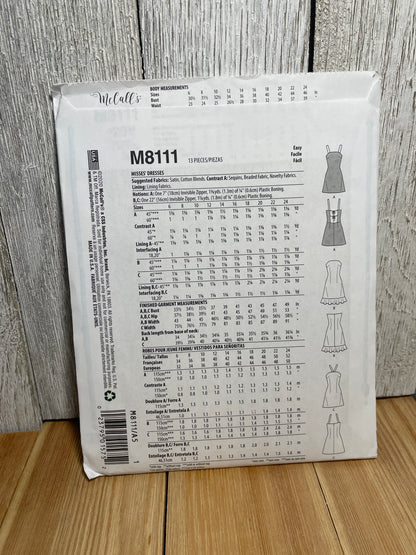 McCall's M8111 R10619 Misses Summer Dress Size 6-14 Uncut FF Sewing Pattern