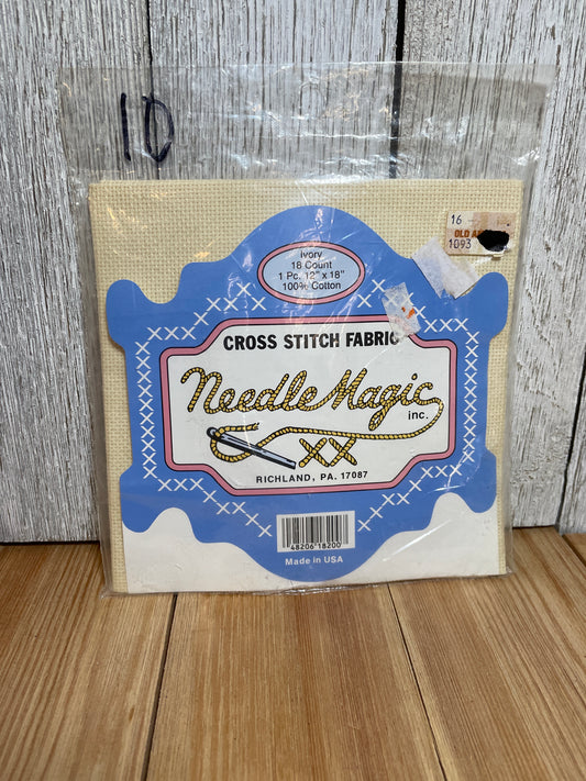 Needle Magic Cross Stitch Adia 18 Count Ivory New 12" x 18" 100% cotton