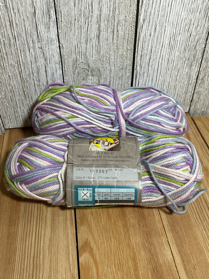 I Love This Cotton Worsted Cotton Yarn Solid and Print (U PIC Bundle)