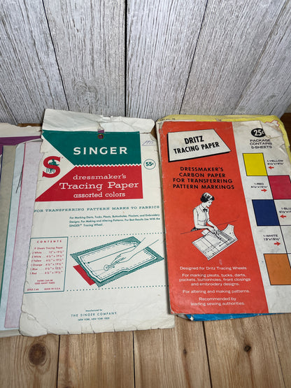 Vintage Dressmakers Tracing Paper Carbon Paper Huge Lot Scovill, Sears, Dritz, Signer, Talon, Pennys, Traum