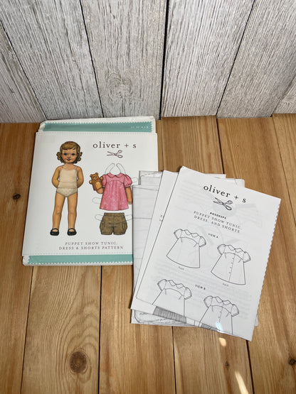 Oliver + S Girls Child Dress and Shorts Physical Pattern (U PIC Pattern) UNCUT FACTORY FOLDED Oliver and S