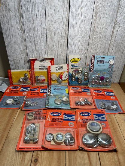 Vintage Cover Your Own Buttons Lots (U PIC Bundle) Dritz, Prisms, Maxant, and more