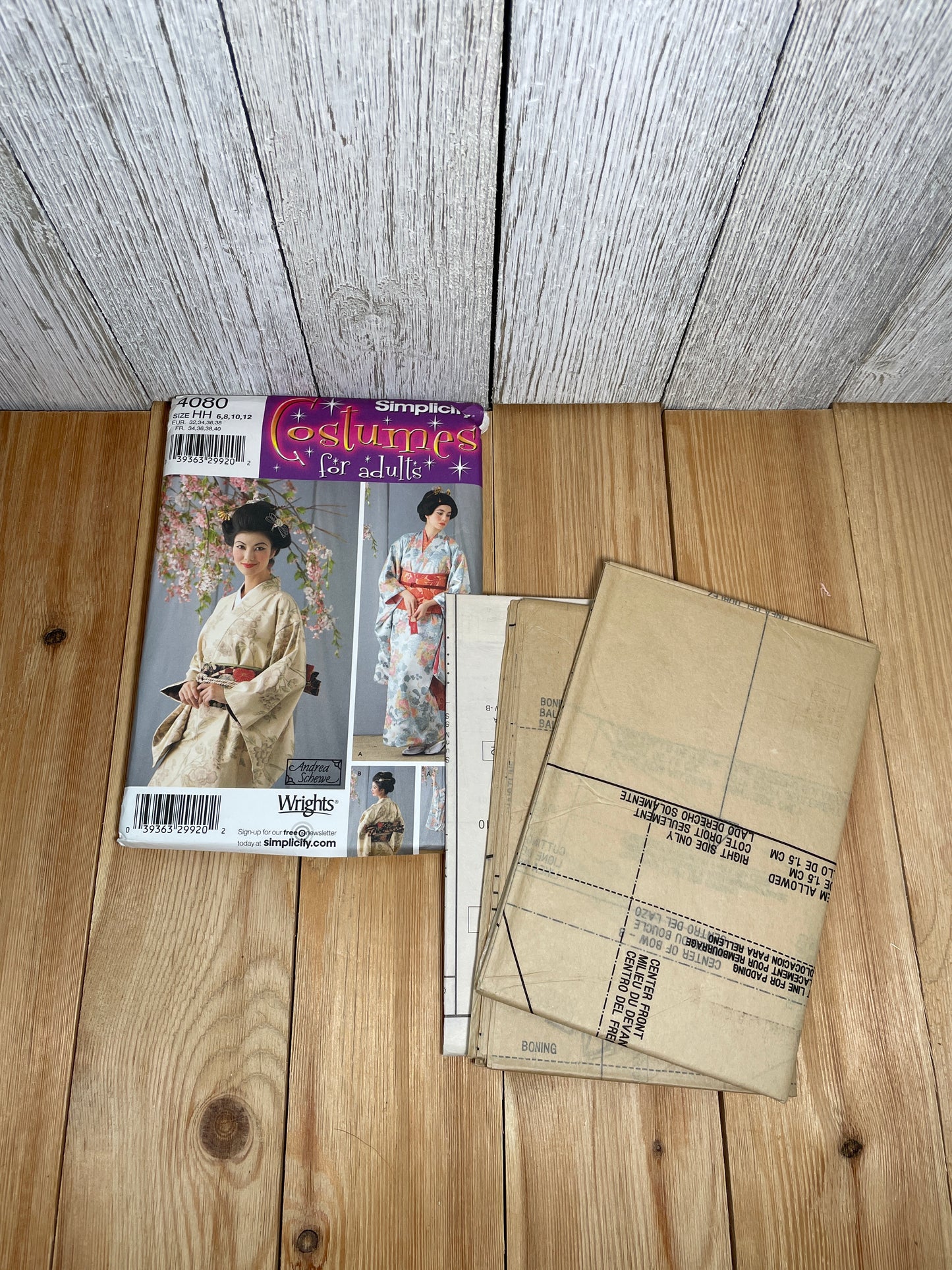 Simplicity 4080 Traditional Japanese Geisha Kimono Dress Size 6-12 Pattern UNCUT FF Halloween Costume