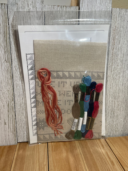 Country Stitching 614 Patchwork Wisdom Stamped Cross Stitch Kit NEW