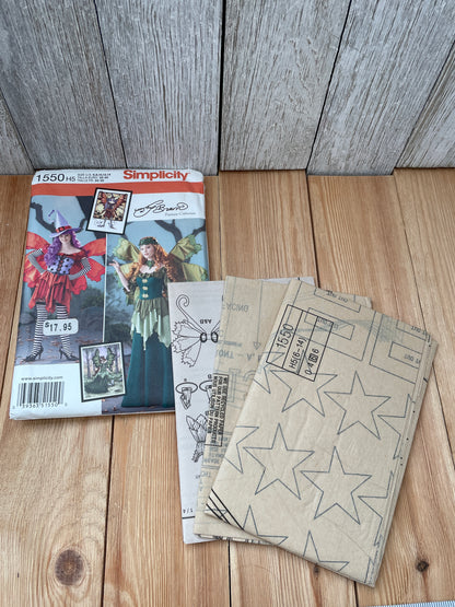Simplicity 1550 Dark Fairy Light Fairy Costume and Hat Pattern Size 6-14 UNCUT FF Halloween