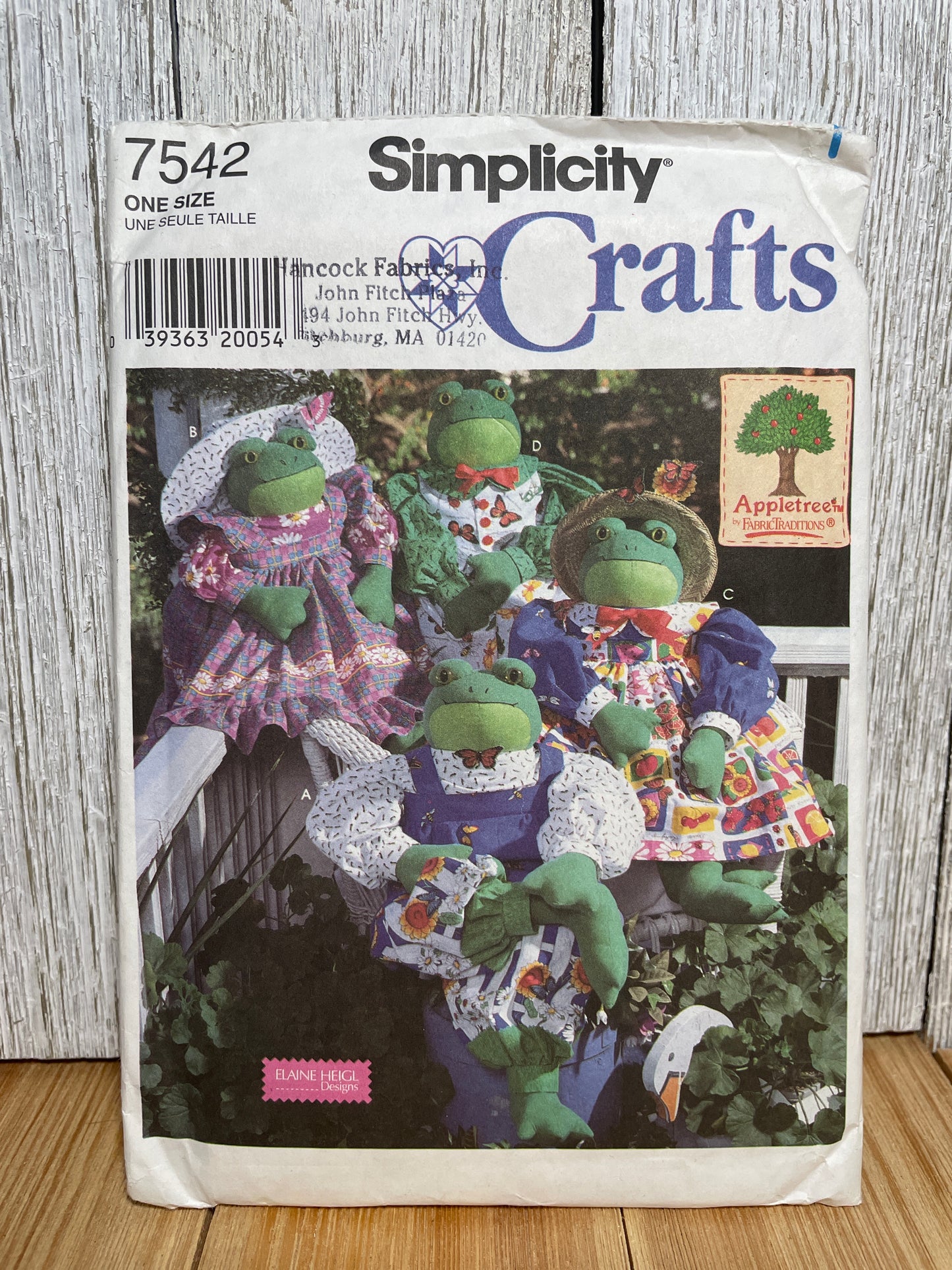 Simplicity Crafts 7542 Long Leg Frog and Clothes Dress, Top and Pants Pattern UNCUT FF