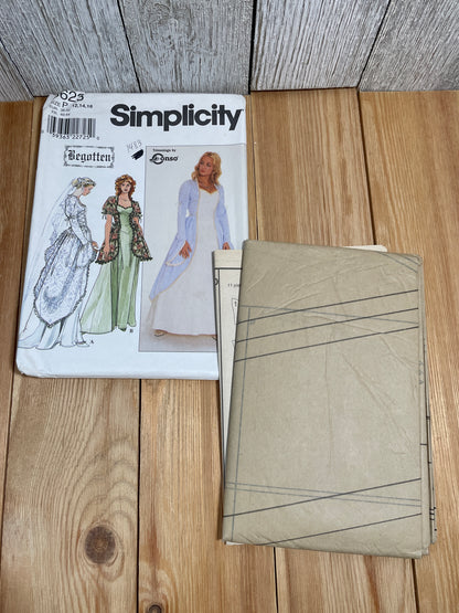 Simplicity 8623 Evening Gown Princess Medieval Dress Wedding Dress Size 12-16 Pattern UNCUT FF Halloween Costume Begotten
