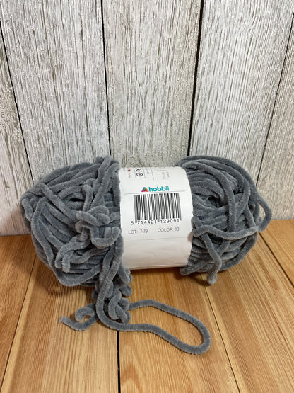 Hobbi Baby Snuggle Color 10 Gray Baby Soft Chenille Yarn FULL SKEIN