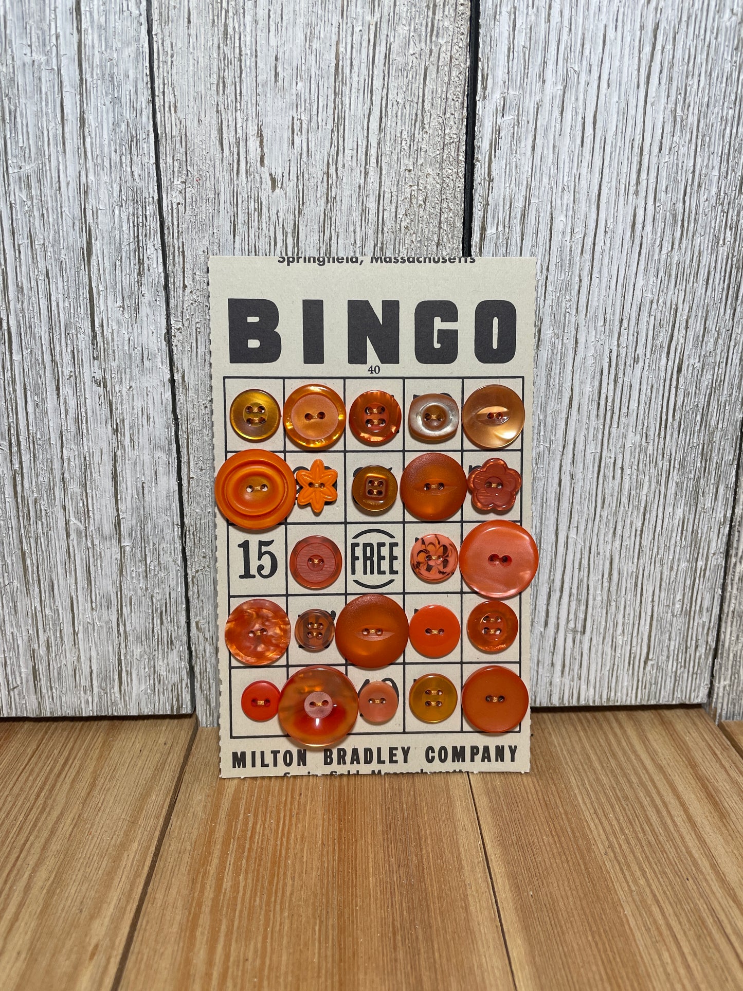 Vintage Button Lot on Bingo Card U PICK Antique Quirky Cute