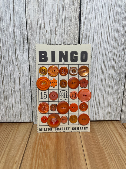 Vintage Button Lot on Bingo Card U PICK Antique Quirky Cute