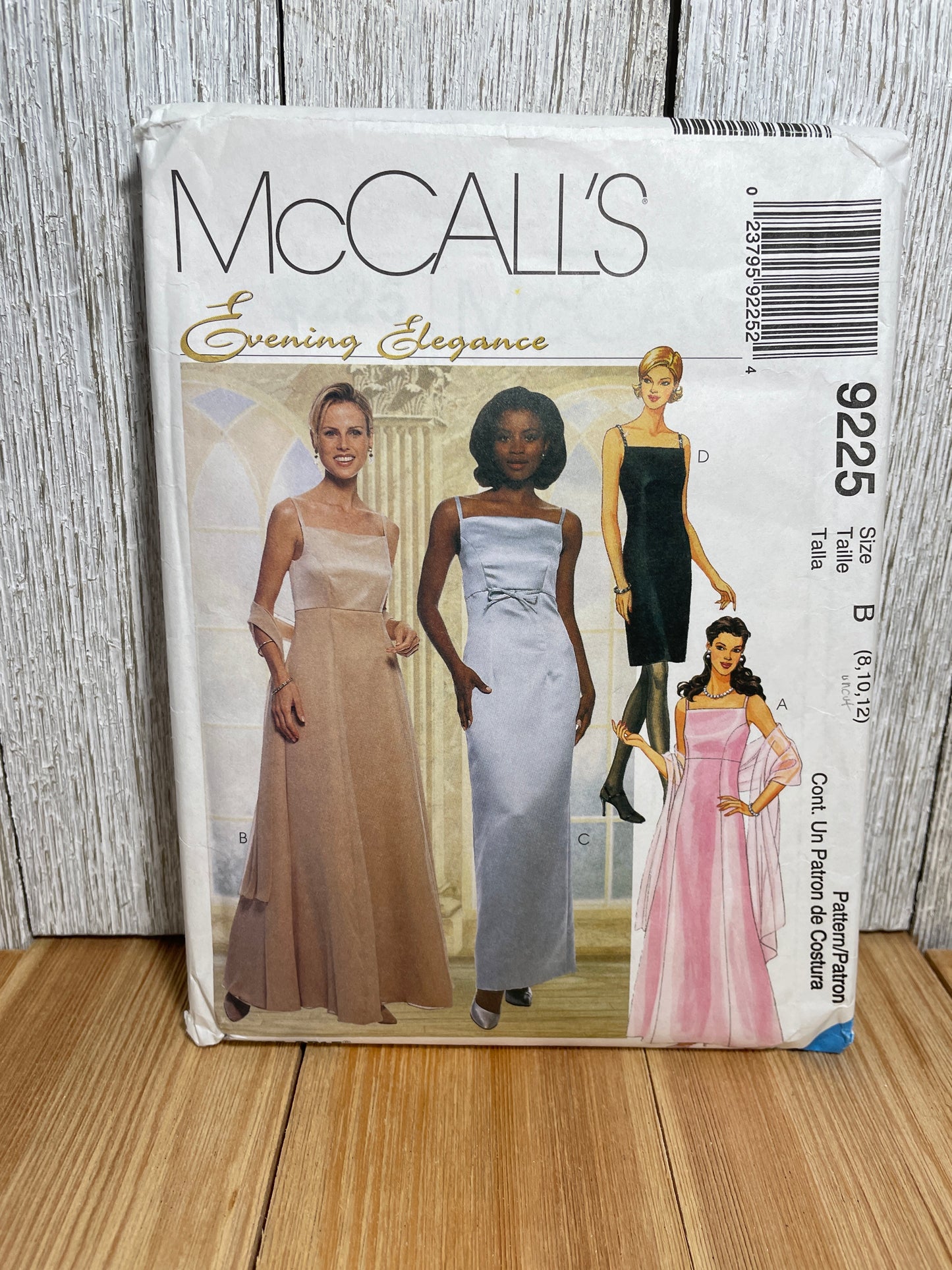McCall's 9225 Evening Elegance Fit and Flair Satin Dress Size 8-12 Pattern Uncut FF